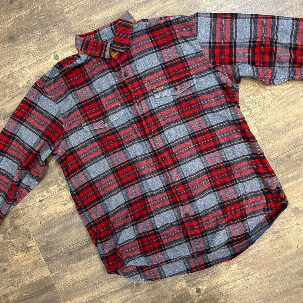 Orvis Men Plaid Flannel Button Front Shirt Size XL Pockets (429)